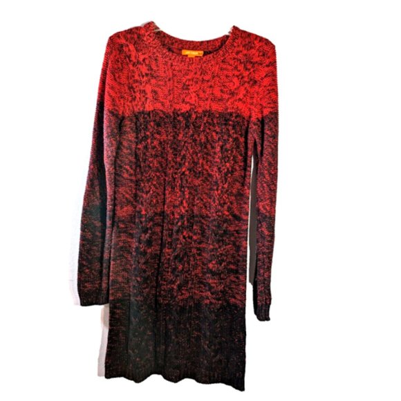 Joe Fresh Women's Knit Sweater Dress Ombre RED Black Long Sleeve Color B… - Picture 8 of 9